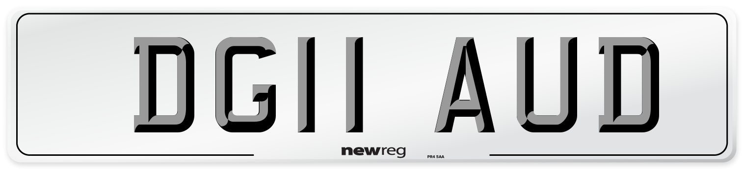 DG11 AUD Number Plate from New Reg